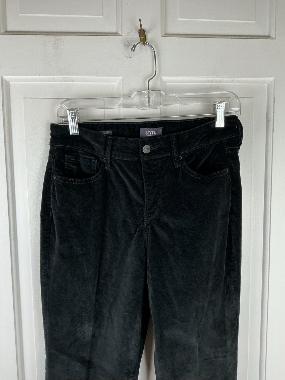 NYDJ Black Velvet Marilyn straight leg jeans - Picture 4 of 9